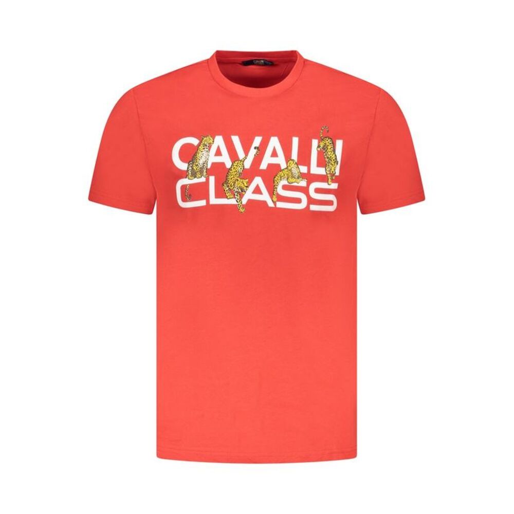 Cavalli Class Red Cotton Men Men's T-Shirt